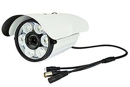 Jhua HD Waterproof 1200TVL 6MM CCTV Camera with Bracket ONVIF Outdoor Security Day and Night White Light LED Full Color Camera