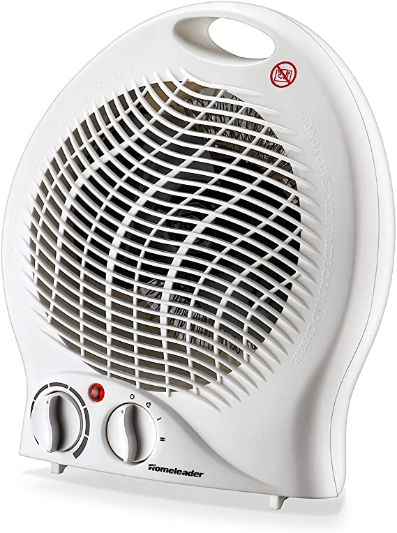 Portable Fan Heater with Thermostat, Homeleader 1500W Electric Space Ceramic Heater for Office Small Space