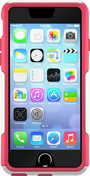 OtterBox COMMUTER SERIES iPhone 6/6s Case - Retail Packaging - NEON ROSE (WHISPER WHITE/BLAZE PINK)