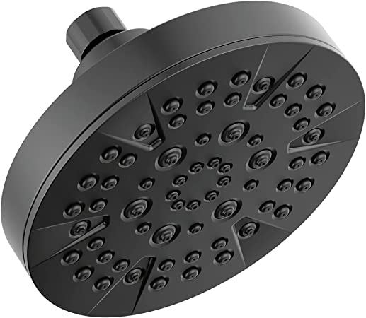 Delta-Faucet 5-Spray Matte Black Shower Head, Delta Shower Head Black, Showerheads, Shower Head Black Matte, 1.75 GPM Flow Rate, Matte Black 52535-BL