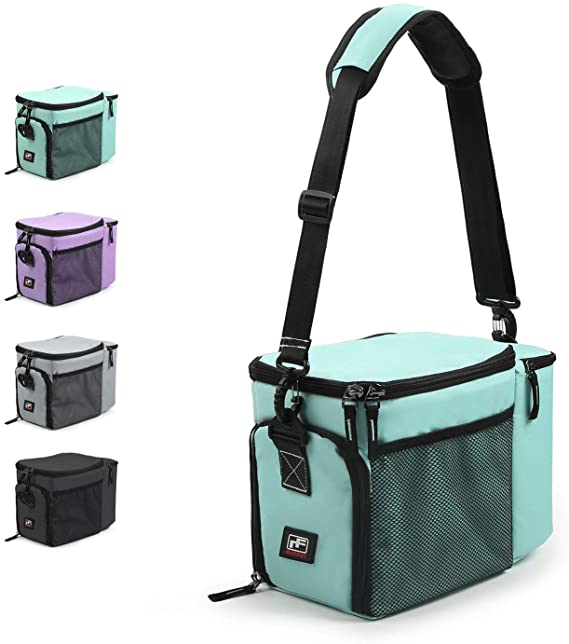 RitFit Insulated Lunch Box- Large Capacity Meal Prep Bag for Work, School or Road Trips, Suitable for Adults and Kids- Come with Adjustable Strap, Ice Packs, and Containers (Tiffany Blue)