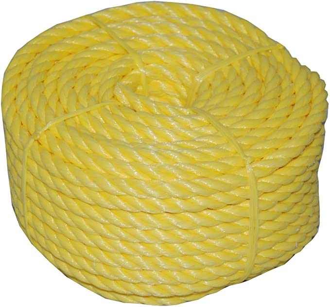 T.W Evans Cordage 31-033 1/2-Inch by 100-Feet Twisted Yellow Polypro Rope Coilette