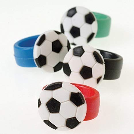 US Toy - Soccer Rubber Rings, (5.1 x 0.9 x 0.5 Inches) (0.2 Ounces) (2-Pack of 12)