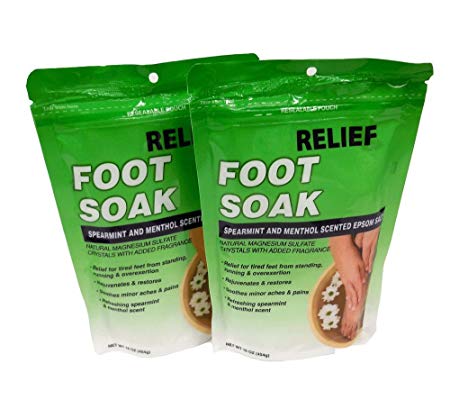 Relief MD 16-Ounce Foot Soak 2-Pack - Spearmint and Menthol Epsom Salt