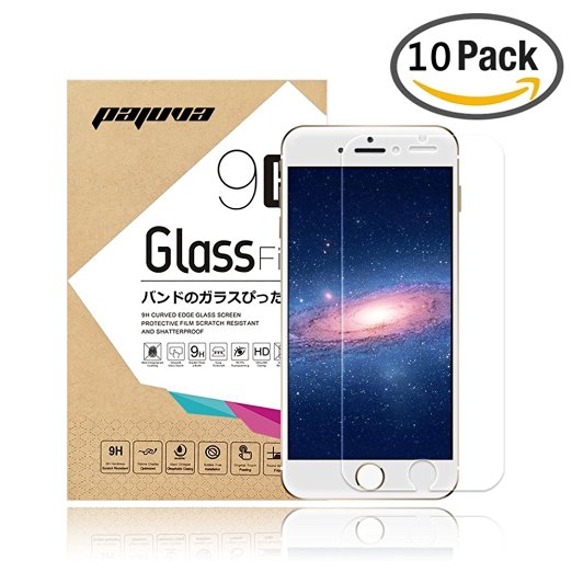 iPhone 7 Tempered Glass Screen Protector, Pajuva 0.2mm 2.5D Rounded Egde HD for Apple iPhone 7 (10 Pack)