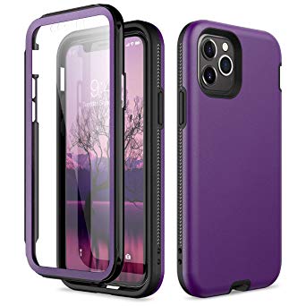 WeLoveCase iPhone 11 Pro Case, [Built in Screen Protector] 3 in 1 Hybrid Heavy Duty Protection Full Body Rugged Armor Shockproof TPU Bumper Hard PC Protective Case for Apple iPhone 11 Pro Purple