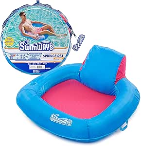 SwimWays Spring Float Premium SunSeat Pool Chairs for Swimming Pool, Inflatable Pool Floats Adult with Fast Inflation for Ages 15 & Up