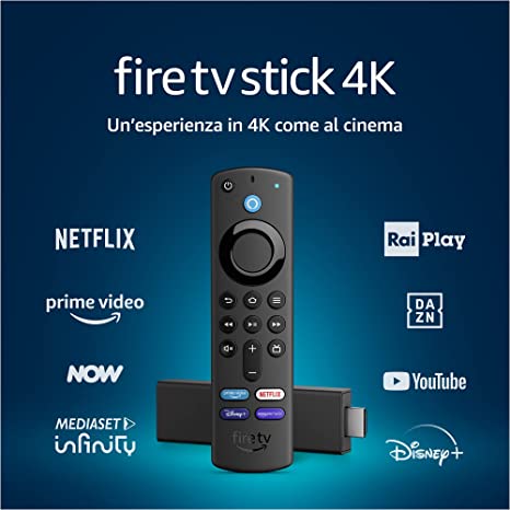 Fire TV Stick 4K con telecomando vocale Alexa (con comandi per la TV)