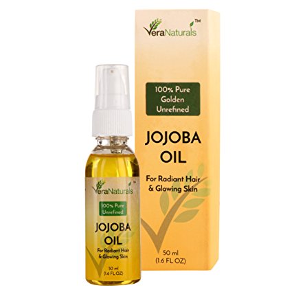 Vera Naturals Jojoba Oil, 50ml, 100% Pure, Natural, Unrefined & Cold Pressed for Hair,Face,Body and Nails