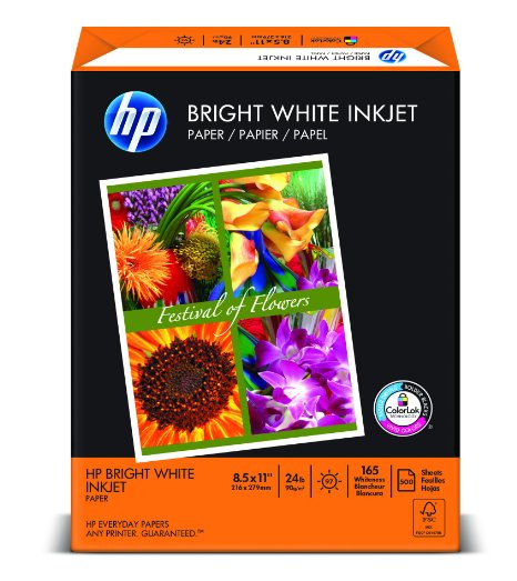 HP Paper, Bright White Ink Jet Poly Wrap, 24lb, 8.5 x 11, Letter,  97 Bright, 500 Sheets / 1 Ream (203000) Made In The USA