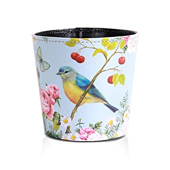 Mini Desktop Trash can ，Desktop Wastebasket Trash Can, PU Leather Small Tiny Office Countertop Garbage Can,Farmhouse Desktop Art Decorative, Small Trailer Trash can (6097-C25(6.4X6.0inch))