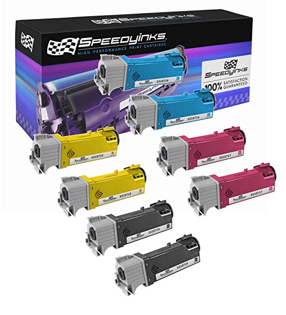Speedy Inks Compatible Toner Cartridge Replacement for Dell 2150 (2 Black, 2 Cyan, 2 Magenta, 2 Yellow, 8-Pack)