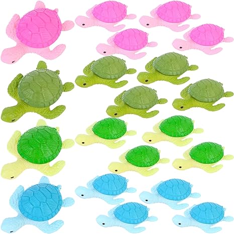 VAIPI 20 Pcs Miniature Sea Turtles Multicolor Sea Turtle Figures Ocean Animal Figurines for DIY Home Garden Office Fish Tank Party Favor Decorations (B)