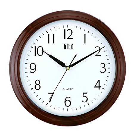 HITO Extra Large Silent Non-ticking Wall Clock- Glass Cover (13 inches)