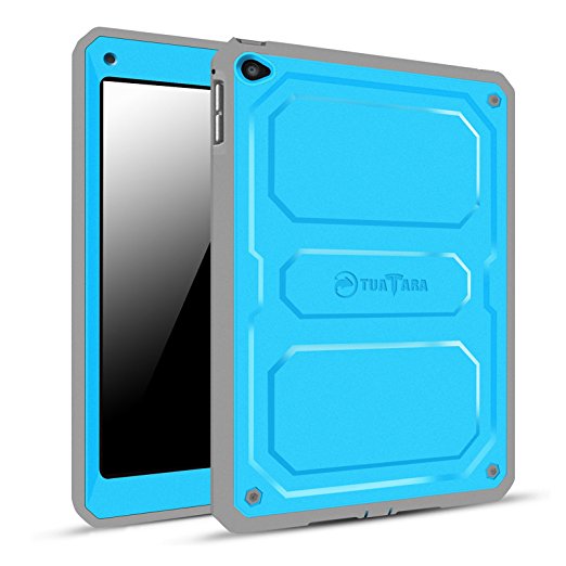 Fintie Apple iPad Air 2 Case - CaseBot Tuatara Series Rugged Unibody Dual Layer Hybrid Full Protective Cover with Built-in Screen Protector and Impact Resistant Bumper,, Blue