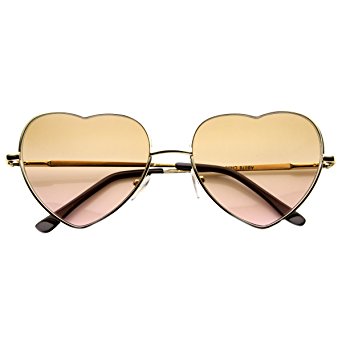 zeroUV - Small Thin Metal Heart Shaped Frame Cupid Sunglasses