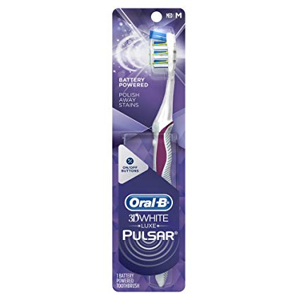 Oral-B 3D White Brilliance Pulsar Battery Powered Medium Bristle Toothbrush, 1 Count