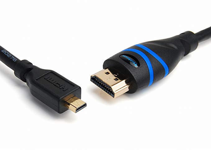 BlueRigger High Speed Micro HDMI to HDMI cable with Ethernet - 3 feet