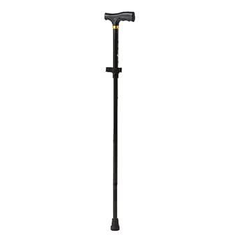 Medline T-Handle Folding Walking Cane for Seniors & Adults is Portable and Lightweight for Balance, Knee Injuries, Mobility & Leg Surgery Recovery