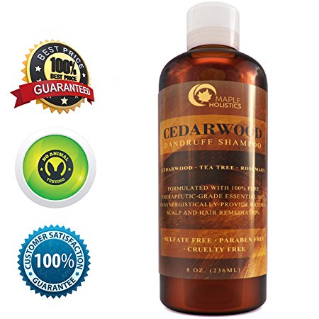 Anti-Dandruff Thickening Shampoo with Cedarwood Essential Oil - Stop Hair Loss   Promote Hair Growth -Treat Psoriasis Flakes   Scales - Make Hair Soft   Increase Volume - Healthy Scalp Treatment