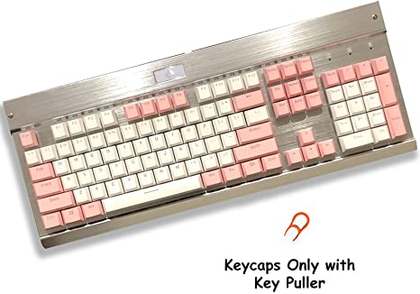 Better Livin 104 Doubleshot PBT Keycaps for Mechanical Keyboard, ANSI Layout, OEM Profile, Cherry MX keycaps, Durable Translucent Backlit Compatible Gaming Keyboard keycaps for 61/87/104 Keyboards