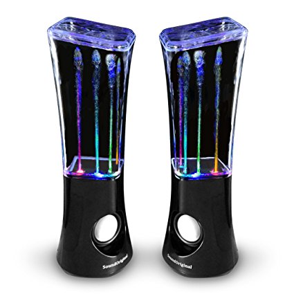 SoundOriginal 2016A8 Dancing Water Speakers 4 Led Light Show Fountain Mini Stereo Speakers (Black)