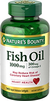 Nature's Bounty Fish Oil 1000 mg Cholesterol Free Omega-3, 145 Softgels