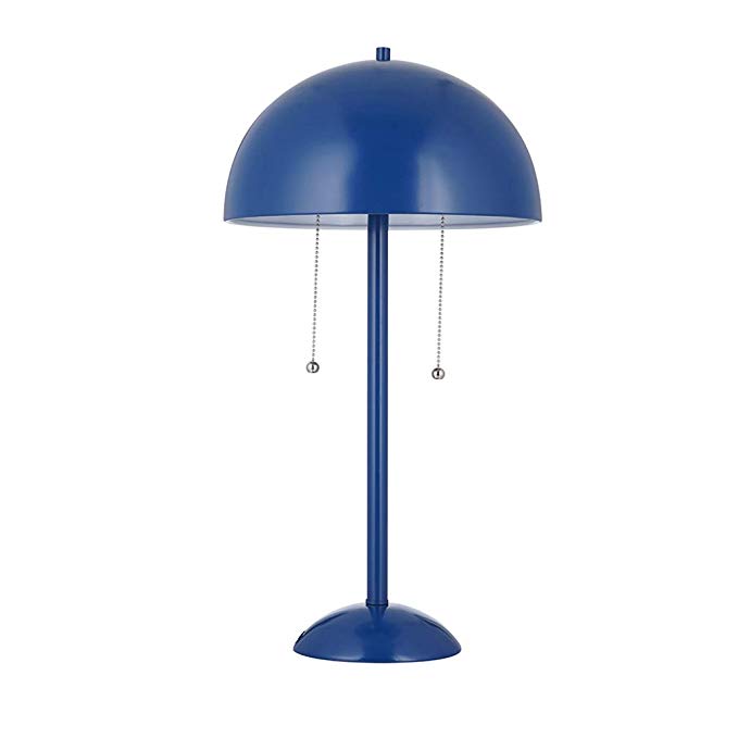 Rivet Dome-Shaped Table Lamp, Aster Modern, with Bulb, 21"H, Blue