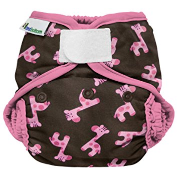 Best Bottom Cloth Diaper Shell-Hook and Loop, Pink Giraffe