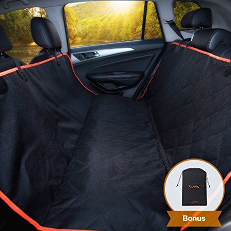 iBuddy Dog Seat Cover Hammock for Back Seat of Cars/SUV, Waterproof Dog Car Seat Covers with Padded Cotton, Anti-Scratch, Nonslip, Washable Durable Pet Seat Cover