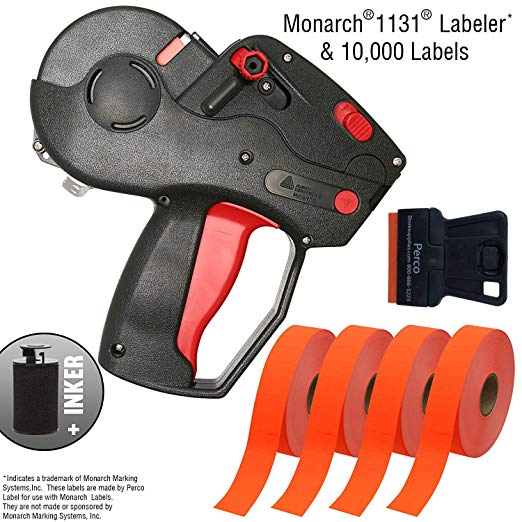 Monarch 1131 Labeler Starter Kit: Includes Price Gun, 10,000 Fluorescent Red Labels, and Preloaded Inker