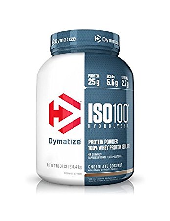 Dymatize ISO 100 Whey Protein Powder Isolate, Chocolate Coconut, 3 lbs