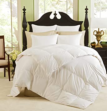 Downright Cascada Summit Luxury White Goose Down Comforter – 600 Fill Power – 100% Cotton 300 Thread Count – 33oz All-Year Weight – 100% Hypoallergenic, Full 76" x 86"