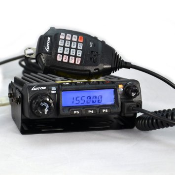 LUITON LT-580 VHF Mobile Radio 60watts 136-174Mhz with Free Programming Cable Long Distance Car FM Transceiver (Black)
