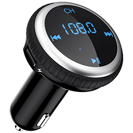 HiGoing Bluetooth FM Transmitter, Wireless Radio Receiver MP3 Player Adapter Car Kit with [Smart Car Locator], 5V 2.1A Dual USB Car Charger, Hands-free Calling for iPhone, Samsung, etc