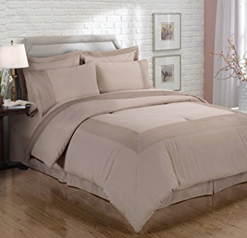 Chezmoi Collection 3-piece Solid Pleated Hem Duvet Cover Set with Corner Ties (King, Mocha)