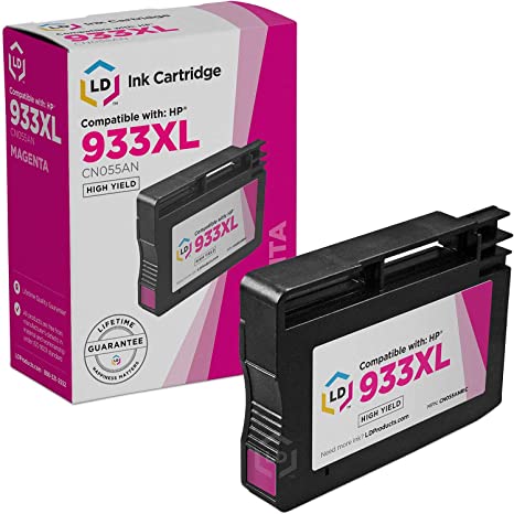 LD Products Compatible Ink Cartridge Replacement for HP 933XL CN055AN High Yield (Magenta)