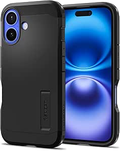 Spigen Case for iPhone 16 Case, Tough Armor Designed for Apple iPhone 16 - Black