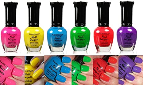 Kleancolor Neon Nail Lacquer 6 Colors Set