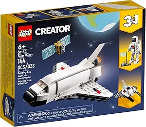 LEGO 31134 Creator 3-en-1 La Navette Spatiale, Jouet de Navette Spatiale en Vaisseau en Figurine Astronaute, pour Enfants, Garçons et Filles Dès 6 Ans, Idée Cadeau