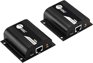 SIIG 1080p HDMI Extender Over Cat5e/6 165ft - HDMI Ethernet Extender, IR Extension, Low Latency, Mount Bracket, TX & RX Balun Kit (CE-H26111-S1)