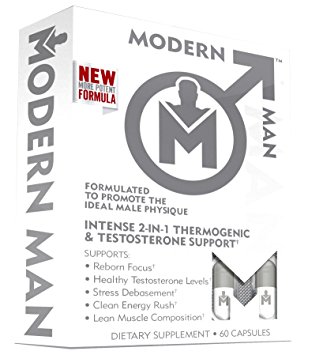 Modern Man, Thermogenic Testosterone Booster Fat Burner, 60 Count