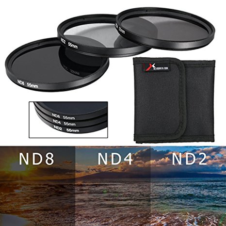 XCSOURCE® 55mm Neutral Density ND2   ND4   ND8 Filter for Sony a290 a380 a390 18-55mm LF61