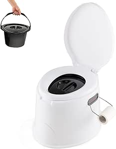 COSTWAY Toilette Portatile WC Chimico, WC da Viaggio Portatile, Leggera con Secchio Interno Rimovibile, Supporto Carico 200kg