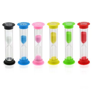 Sand Timer - Foxnovo Colorful Sandglass Hourglass Sand Clock Timer 30sec  1min  2mins  3mins  5mins  10mins 6pcs