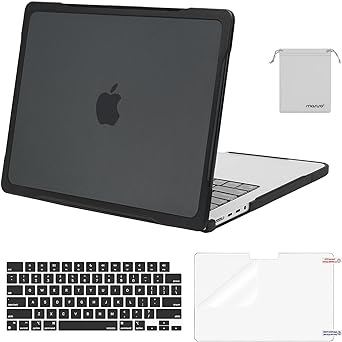 MOSISO Compatible with MacBook Pro 14 inch Case 2023 2022 2021 Release M3 A2918 A2992 M2 A2779 M1 A2442,Soft TPU Bumper Plastic Anti-scratch Hard Shell&Keyboard Skin&Screen Protector&Storage Bag,Black