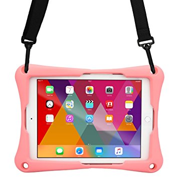 Barnes & Noble Nook HD  case, [Cross Compatible Shoulder Strap Rugged Case] COOPER TROOPER 2K Protective Heavy Duty Carry Cover Stand, Drop Shock Proof, Kids Adults (Pink)