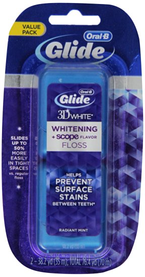 Oral-B Glide 3D White Whitening plus Scope Radiant Mint Flavor Floss Twin Pack