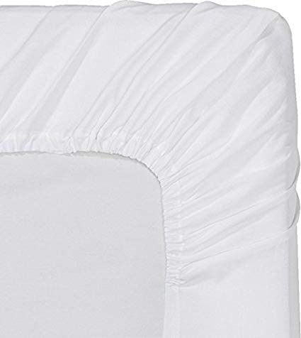 Arlinen 100% Cotton 1-Piece Fitted Bottom Sheet Fit Mattress up to 20 Inch Deep Pocket-Premium Quality-Breathable-Durable-Comfortable 600 Ultra-Soft Wrinkle Resistant Full-XL Size Solid White