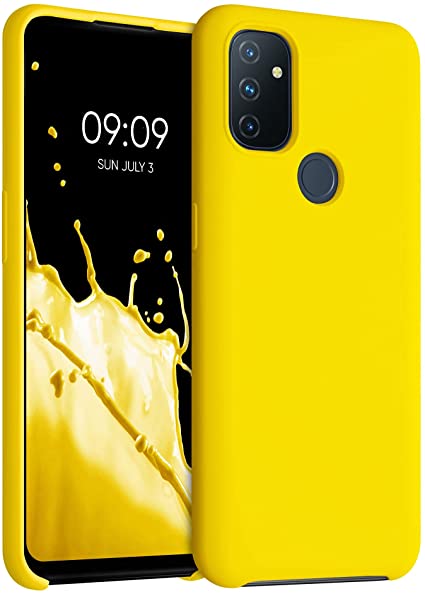 kwmobile Carcasa Compatible con OnePlus Nord N100 - Funda de Silicona para móvil - Cover Trasero en amarilo Brillante